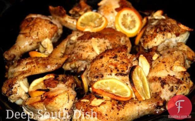 Frigideira De Ferro Fundido Assado Cortar Frango