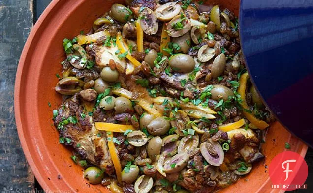 Frango marroquino com limão e azeitonas