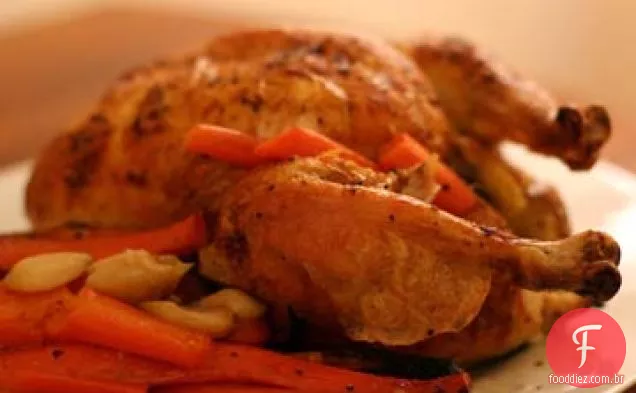 Frango assado com cenoura