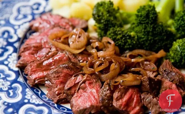 Bife cabide com chalotas