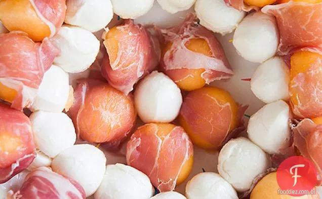Prosciutto, melão e mussarela