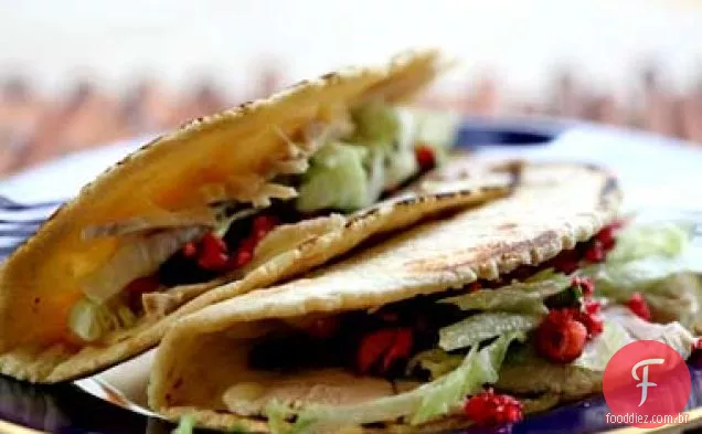Tacos de peru com Salsa de Cranberry