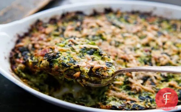 Abobrinha e espinafre gratinado