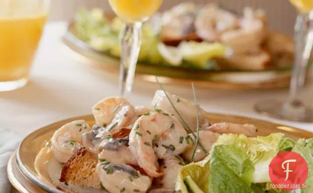 Camarão Newburg em pontos de brinde