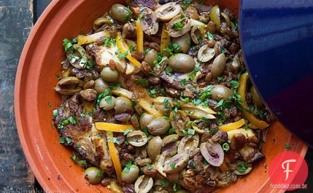 Frango marroquino com limão e azeitonas