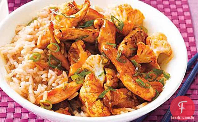 Fritar frango doce e picante