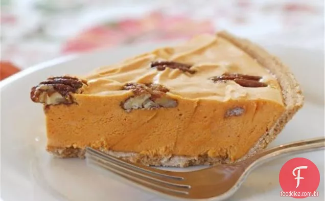 Torta De Sorvete De Abóbora Com Nozes Temperadas De Bordo