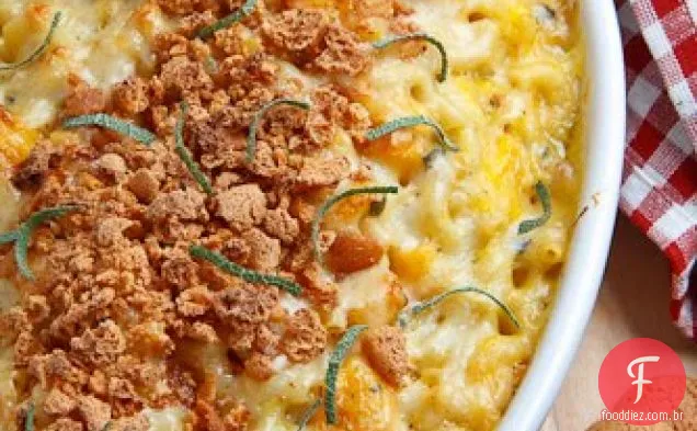 Abóbora Mac n queijo com crosta Amaretti