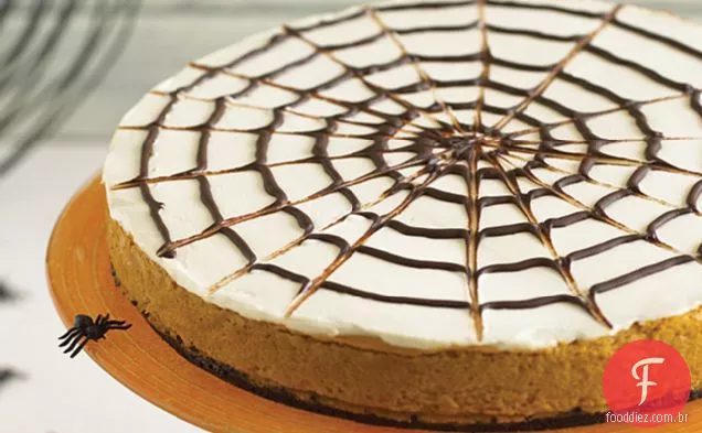 Cheesecake De Abóbora Com Teia De Aranha