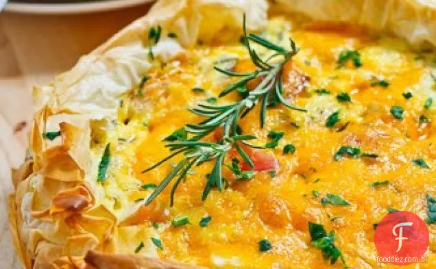 Quiche de maçã e Cheddar