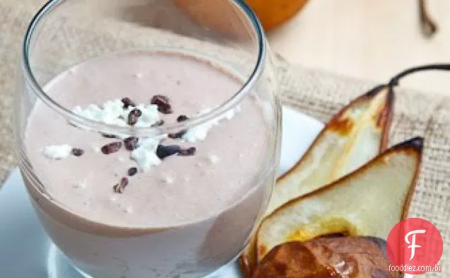 Smoothie de Pêra caramelizada, chocolate e queijo de cabra