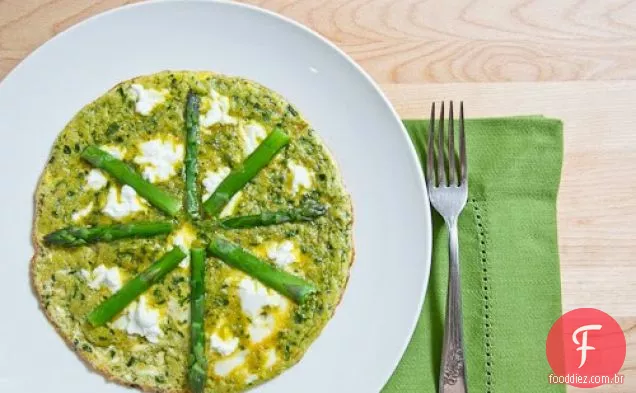Omelete de Pesto de rampa com aspargos e queijo de cabra