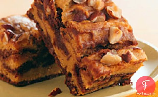Brownies com redemoinho de abóbora