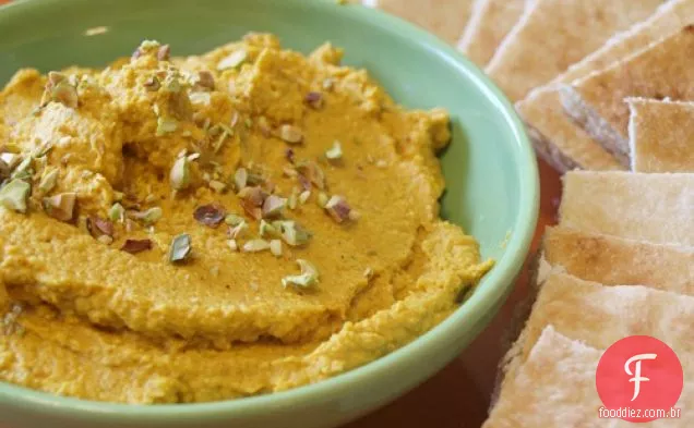 Hummus de abóbora com especiarias marroquinas (naturalmente vegano, sem glúten e sem soja)