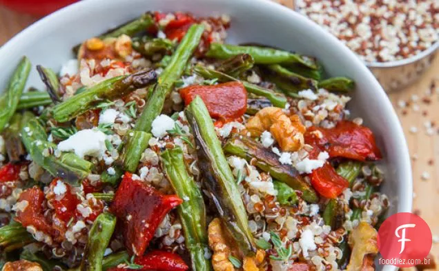 Feijão Verde Assado Pimenta Vermelha Salada De Quinoa