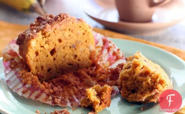 Muffins Streusel de abóbora sem glúten