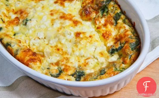 Espinafre e queijo feta Clafoutis