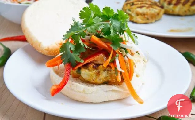 Frango Satay Hambúrgueres