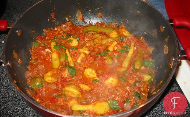 Baby Squash e chouriço Saute