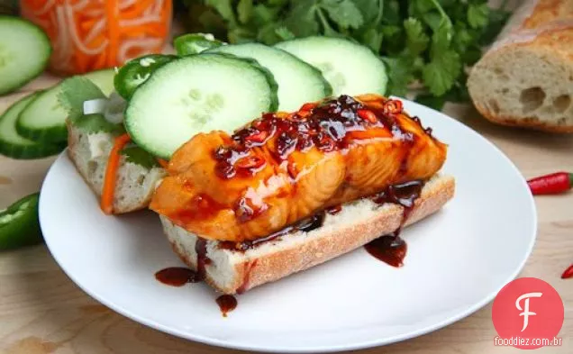 Vietnamese Caramel Salmon Banh Mi