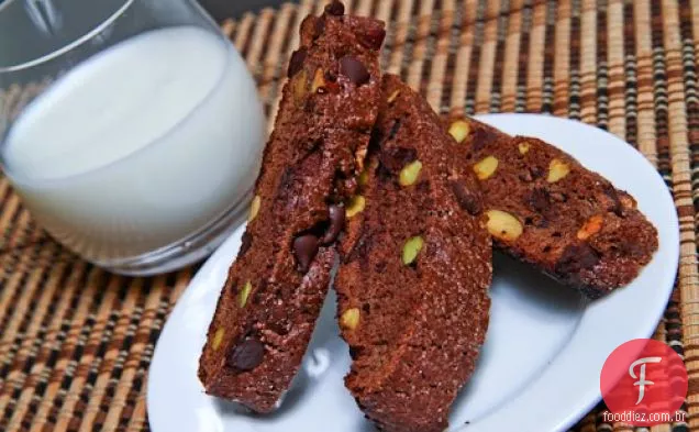 Chocolate e pistache Biscotti