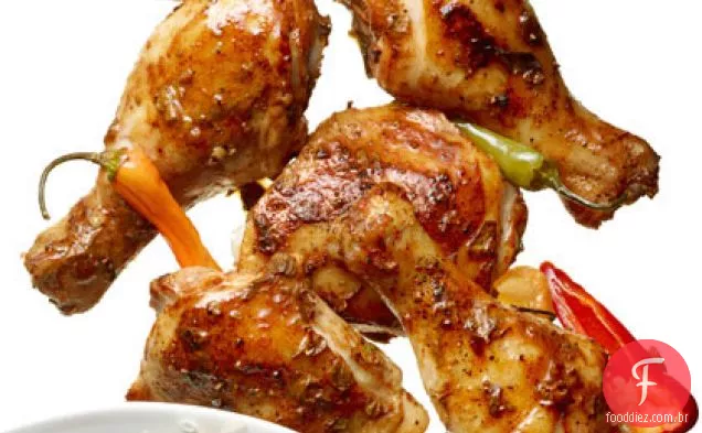 Frango assado com iogurte-Chili Rub