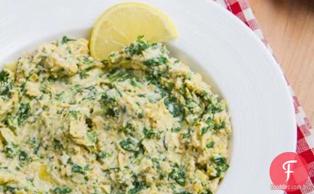 Espinafre e alcachofra Hummus