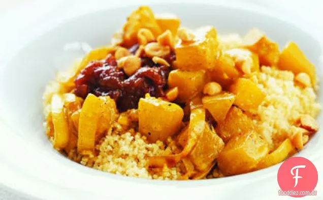 Abóbora com cuscuz e Chutney