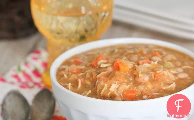 Feijão branco e Peru abóbora Chili