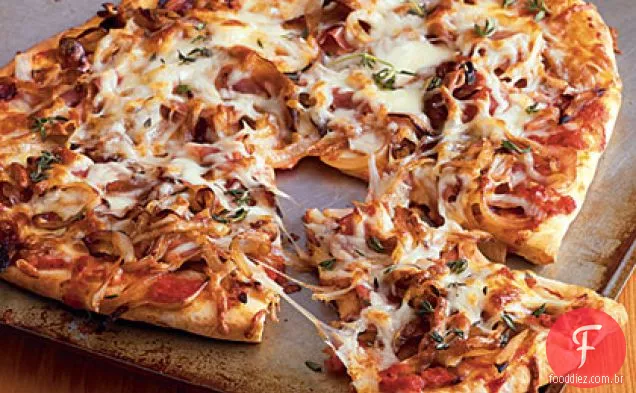 Cebola caramelizada e Prosciutto Pizza