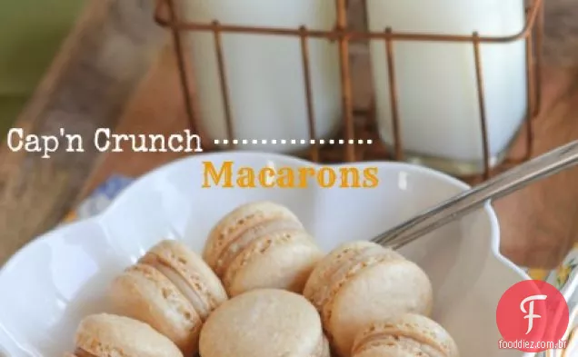 Cap'n Crunch Macarons com Cap'n Crunch Cookie Dough Filling