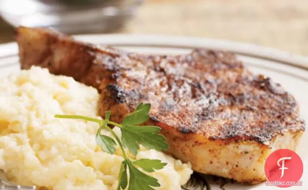 Costeletas De Porco Esfregadas Com Churrasco