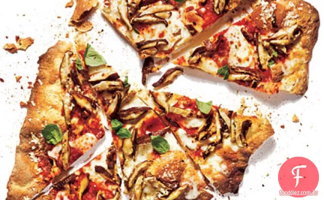Cracker-Crust Mushroom Pizza