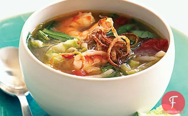 Sopa de camarão doce e azedo