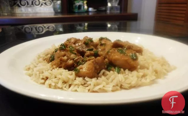 Frango assado asiático com leite de amêndoa