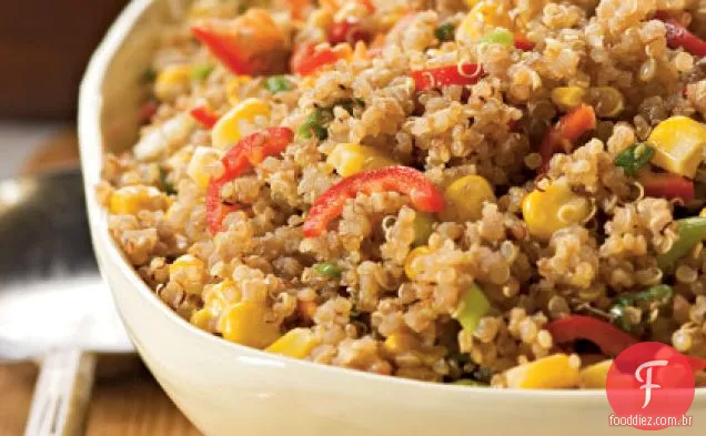 Quinoa torrada com Chiles e milho