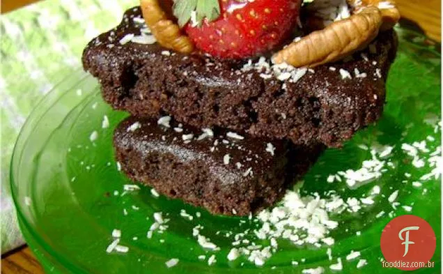 Bolo De Chocolate sem glúten Brownies com xarope de Chocolate Caseiro