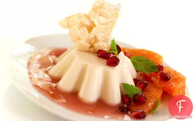 Panna Cotta Vegan com amêndoa quebradiça