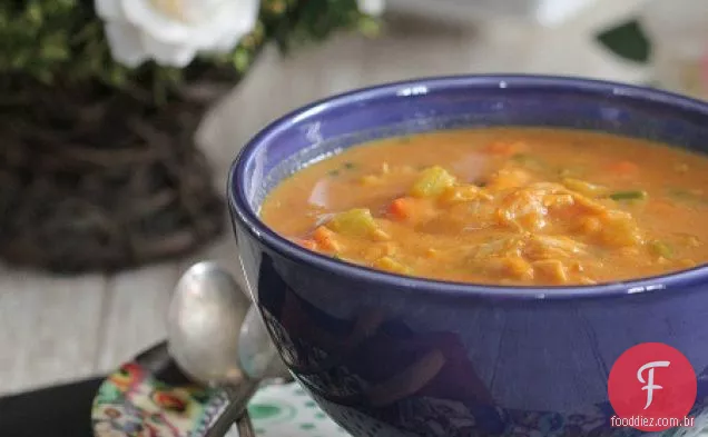 Sopa De Abóbora De Frango Saudável