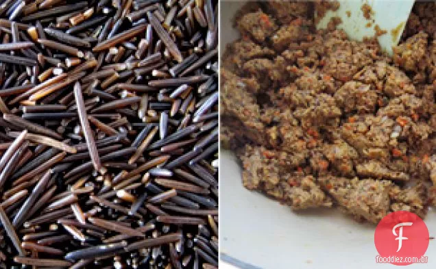 Arroz Selvagem E Lentilha Picante Recheado Bolota Squash