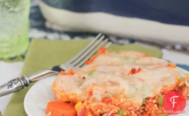 Swiss N ' Frango Vegetal Marinara Arroz Assar