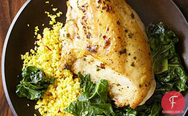 Frango Com Açafrão Rápido Com Cuscuz
