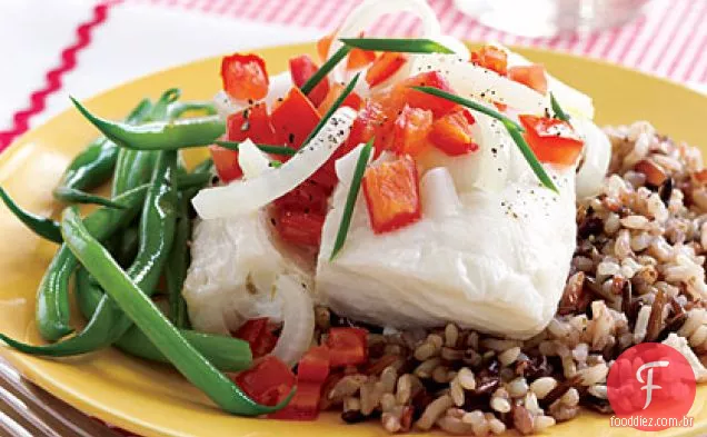 Filetes de bacalhau com molho de rábano
