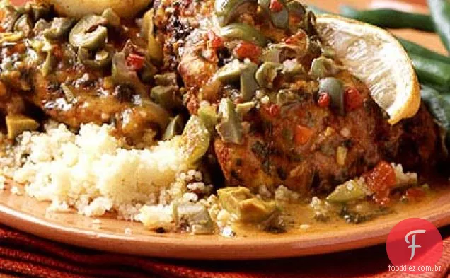 Frango com azeitonas e limão