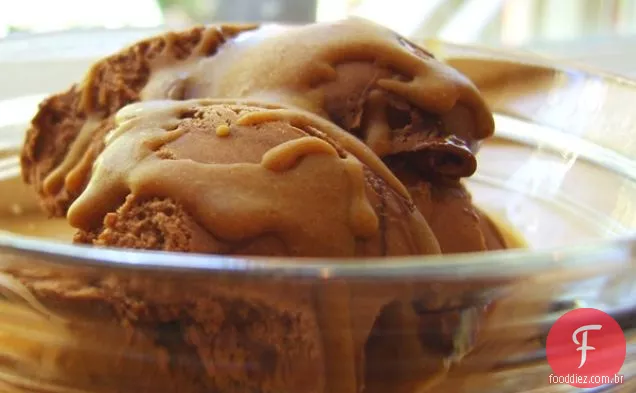 Cobertura Mágica Do Gelado Da Manteiga De Amendoim
