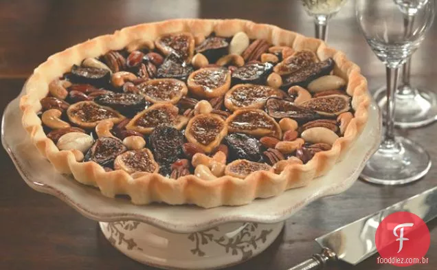 Torta De Figo envidraçada com Ganache de Chocolate sem laticínios