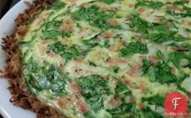 Quiche de presunto e haxixe marrom