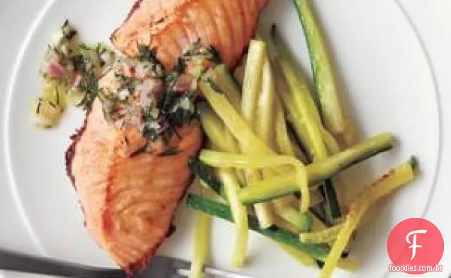 Salmão E Abobrinha Com Vinagrete De Chalota