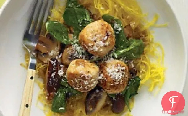 Spaghetti Squash Com Almôndegas De Peru