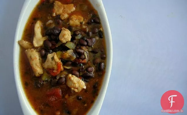 Chipotle Chile, feijão preto e canja de galinha